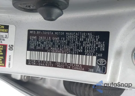 2015 Toyota Corolla Le from USA, damaged, VIN 2T1BURHEXFC451811